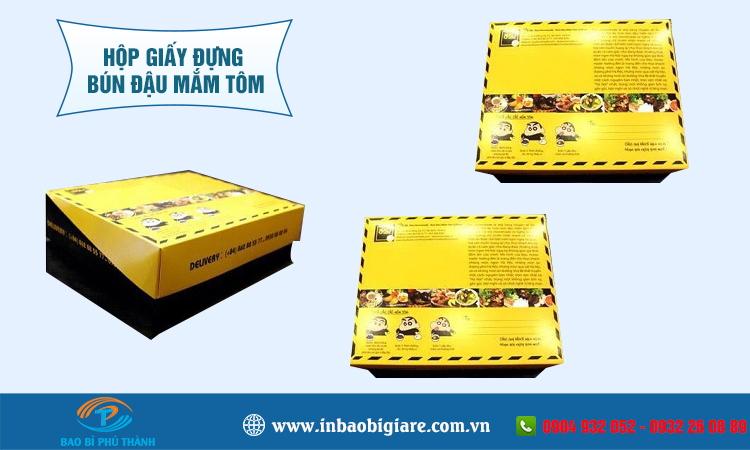Hộp giấy đựng bún đậu mắm tôm