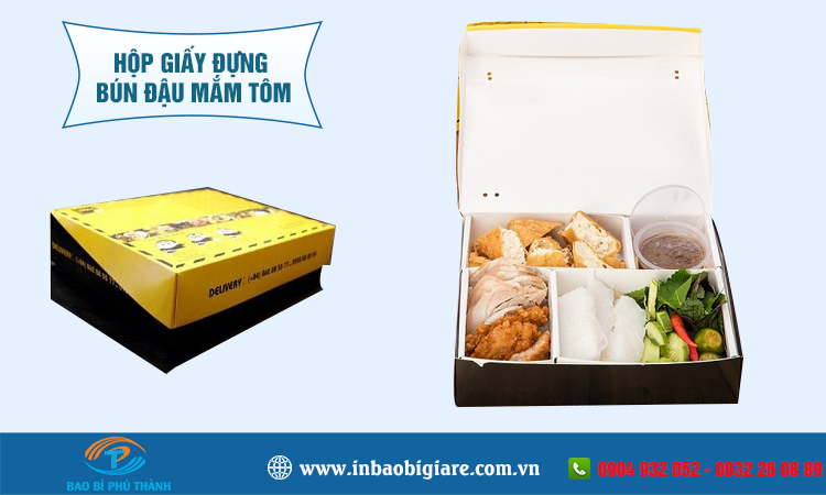 Hộp giấy đựng bún đậu mắm tôm