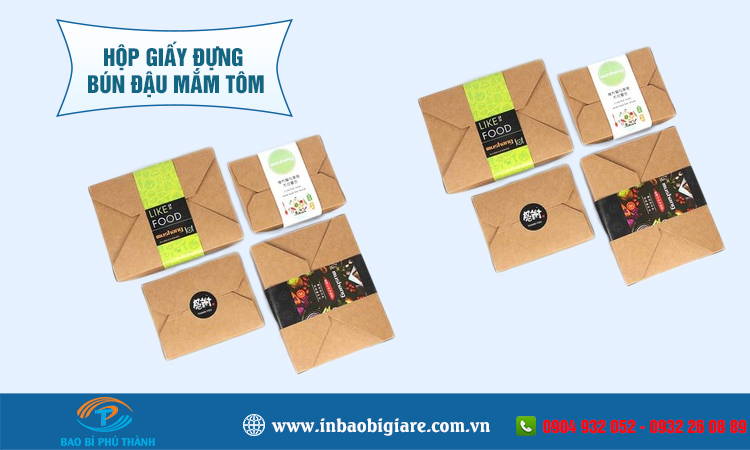 Hộp giấy đựng bún đậu mắm tôm