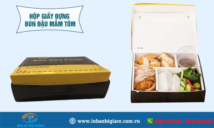 Hộp giấy đựng bún đậu mắm tôm