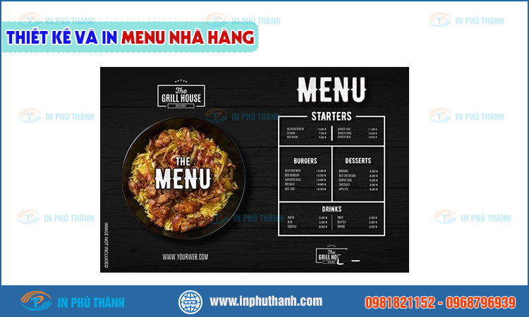 In menu nhà hàng
