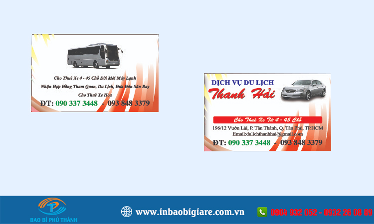 Name card xe du lịch