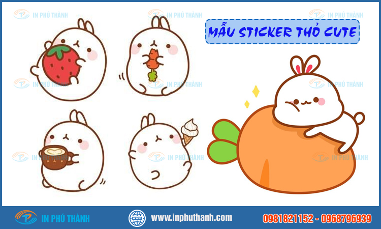 Sticker thỏ cute