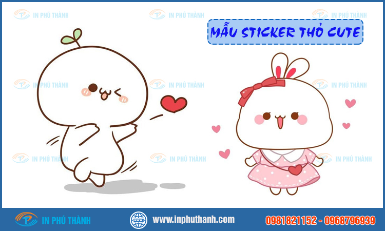 Sticker thỏ cute