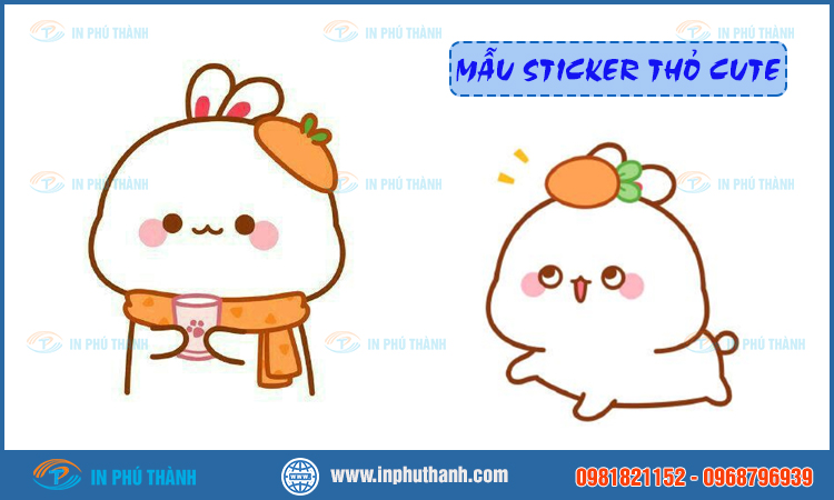 Sticker thỏ cute