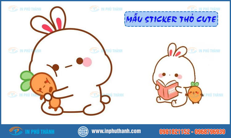 Sticker thỏ cute