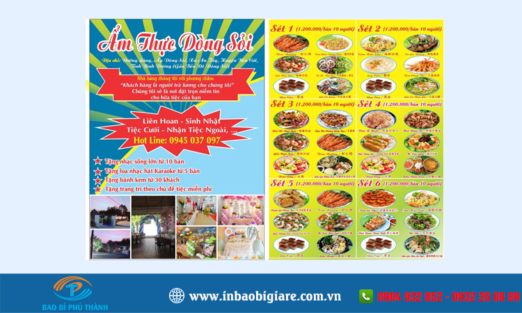 Tờ rơi quán cơm
