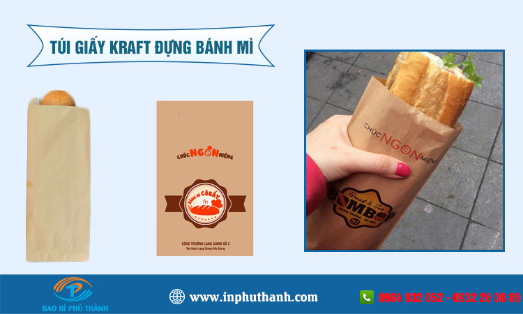 Túi giấy kraft đựng bánh mì